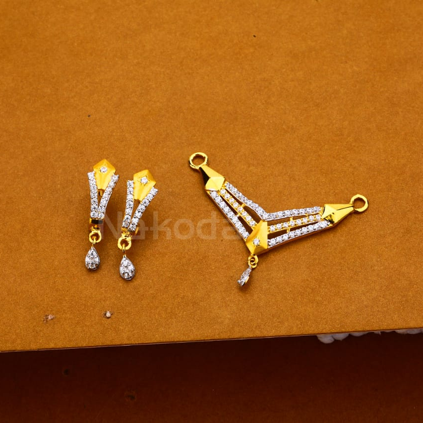 22KT CZ Ladies Mangalsutra Pendant Set MP464
