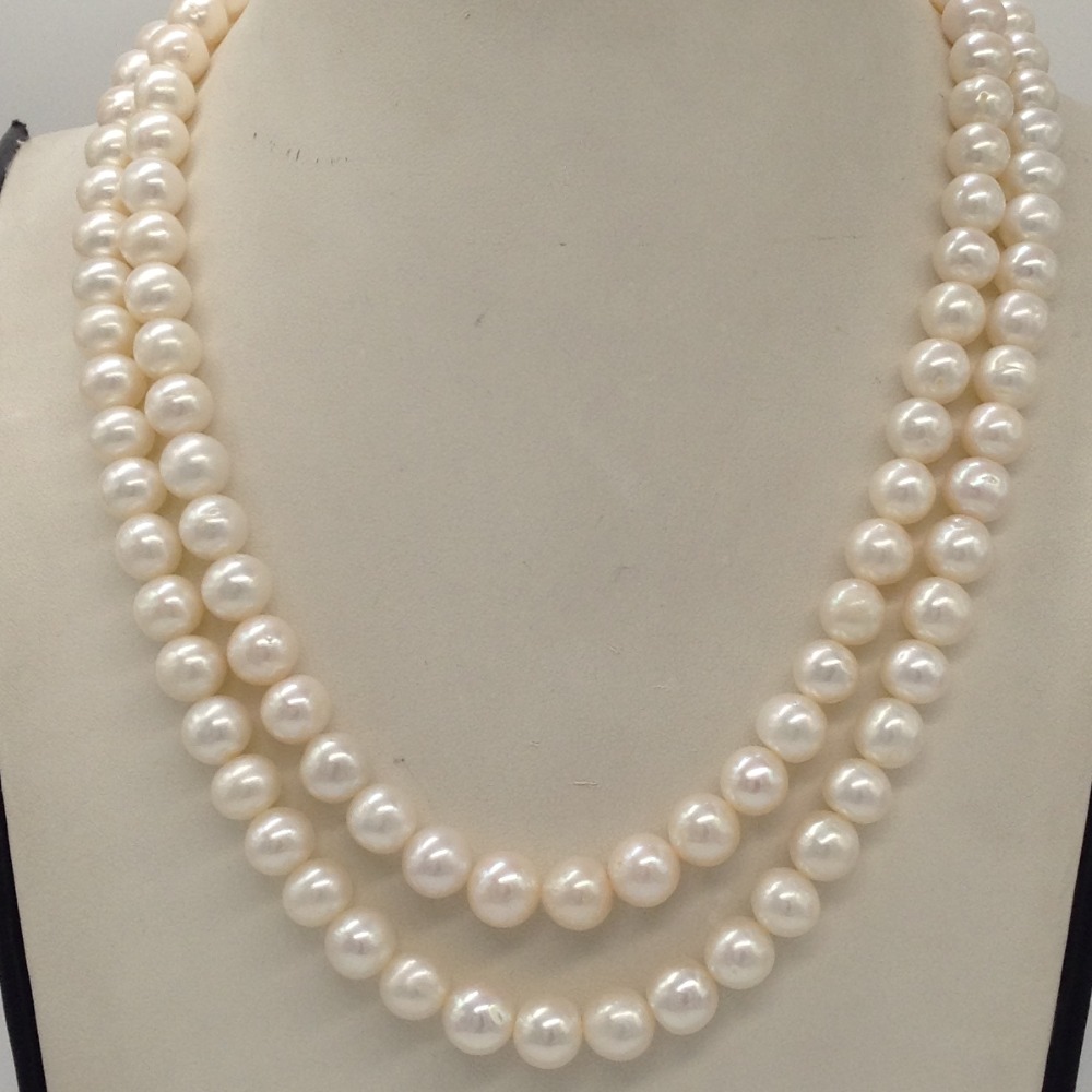 Buy quality White Round Graded Pearls 2 Layers Necklace JPM0336 in ...
