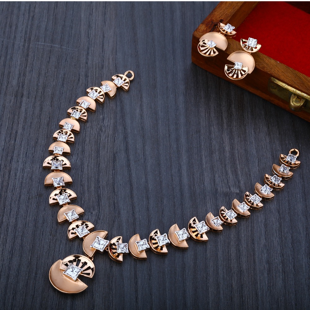 750 Exclusive  Rose Gold  Women's Necklace Set RN11