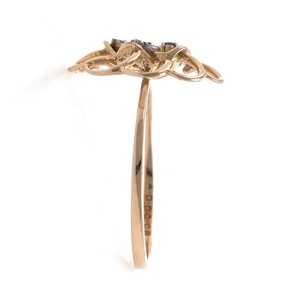18kt / 750 Rose Gold Floral Diamond Ladies Ring 9LR175