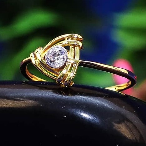 Buy quality 916 gold blue stone ring for men in Patan