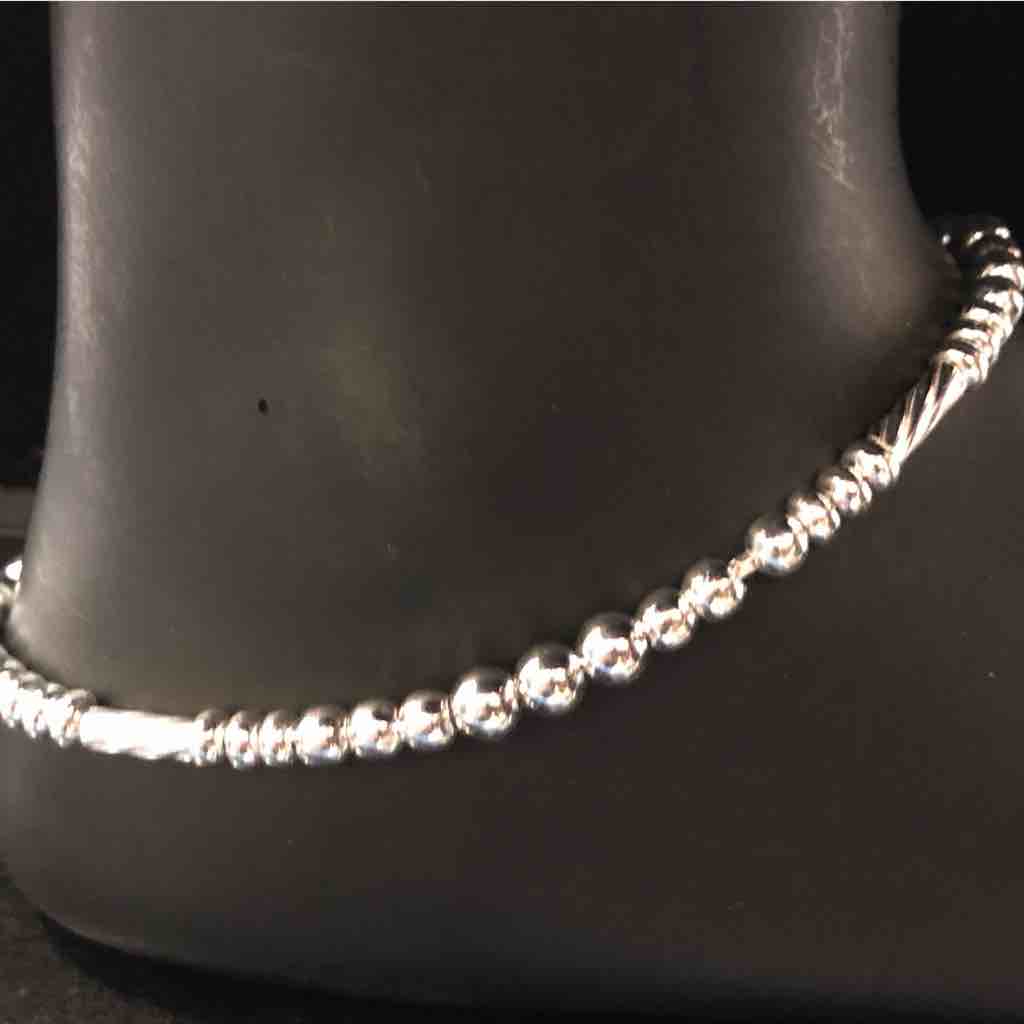 925 Sterling Silver Fancy Light Weight Anklet