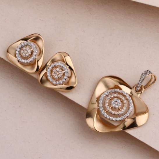 20 carat rose gold ladies pendants set RH-PS755