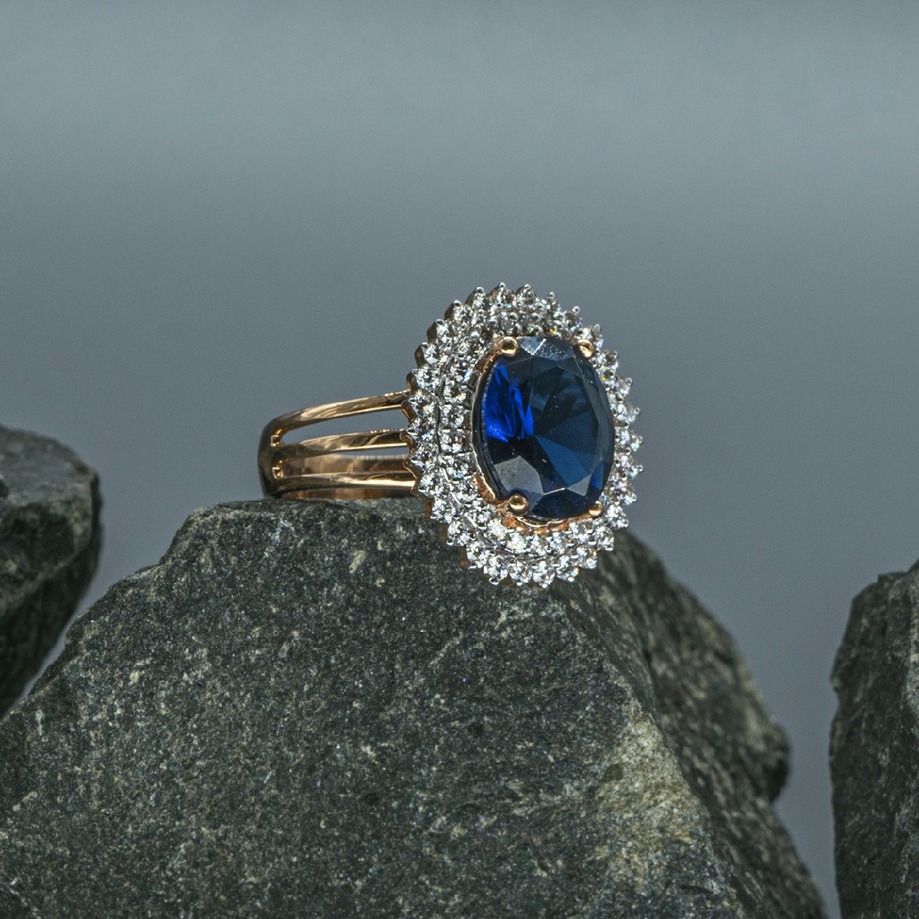 Ceylon Blue Sapphire and Diamond Ring – IVY New York