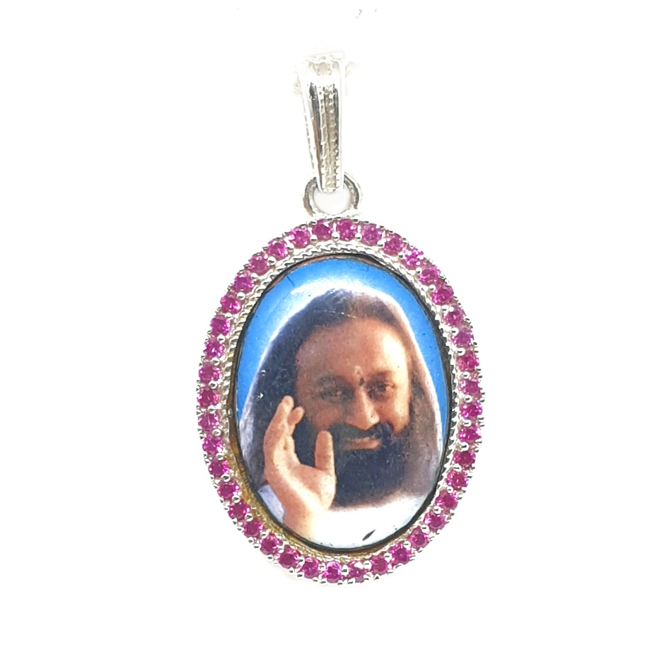 925 sterling silver shri shri ravishankar maharaj pendant mga - pds0063