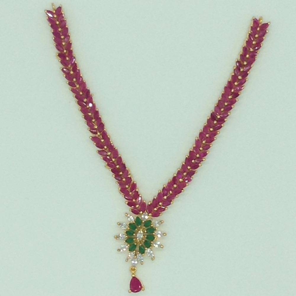 Multicolour cz stones necklace set jnc0171