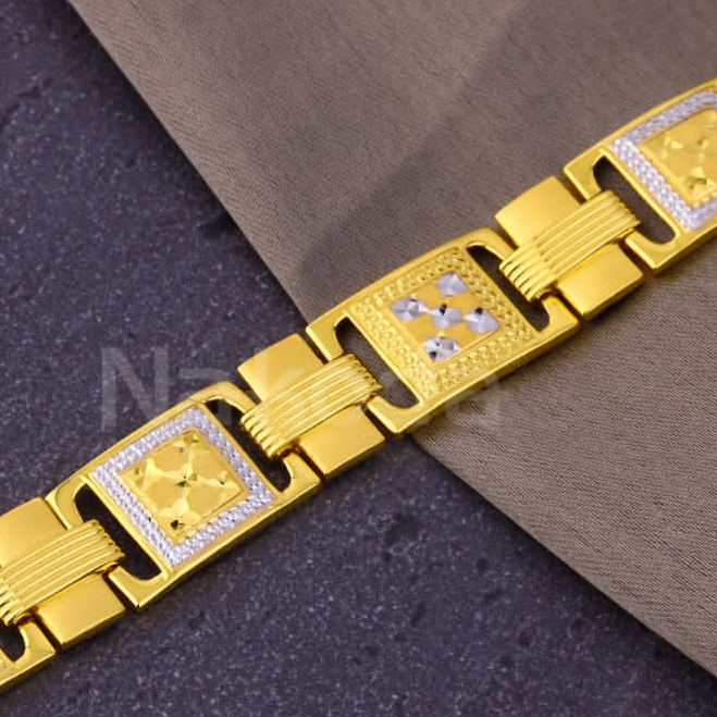 916 Gold CZ Hallmark Mens Stylish Plain Bracelet MPB315