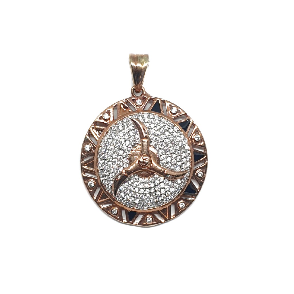 925 Sterling Silver Round Shaped Mercedes Pendant MGA - PDS0062