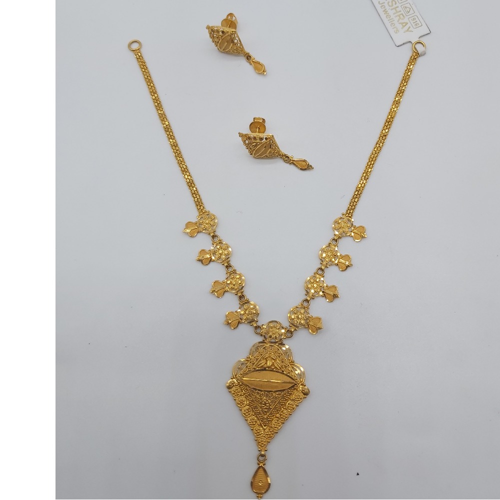 gold fancy stylish delicate necklace set