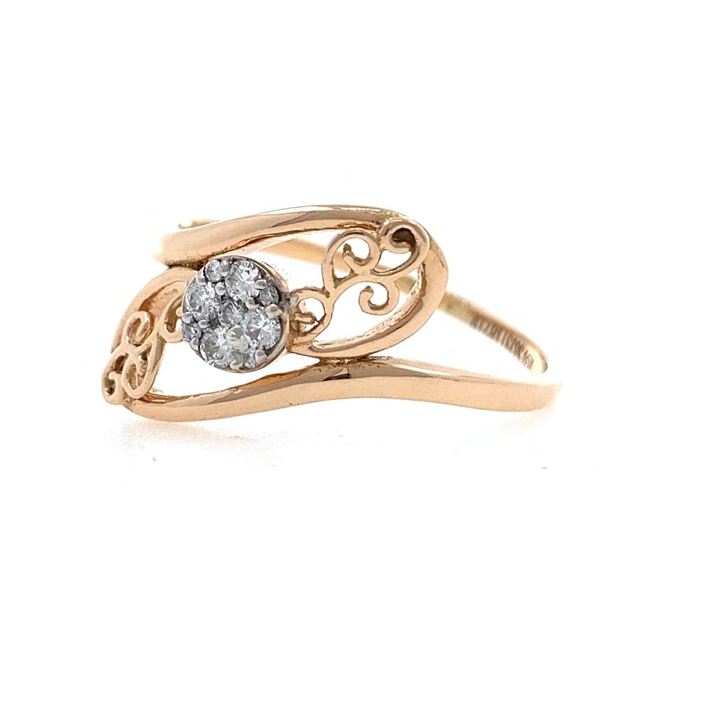 18kt / 750 Rose Gold Fancy Pressure Set Diamond Ladies Ring 9LR205