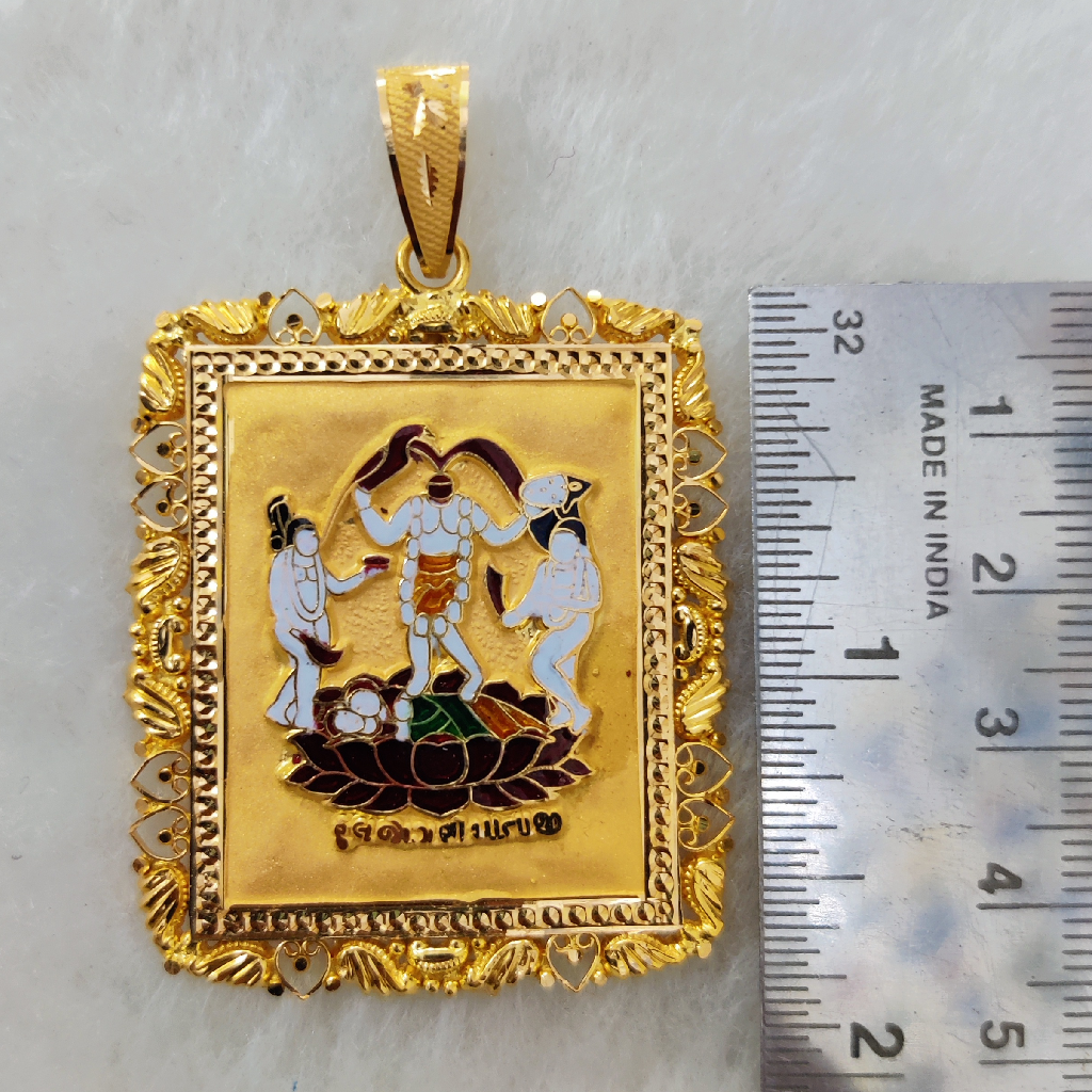 916 Gold Fancy Gent's Fulljogani Maa Minakari Pendant