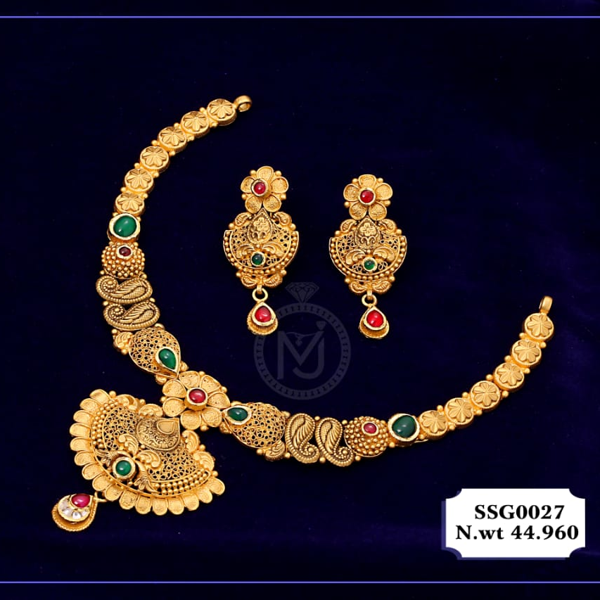 22K(916)Gold Ladies Antique Necklace Set