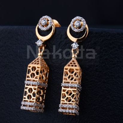 18KT Rose Gold CZ Jummar Earring RE364