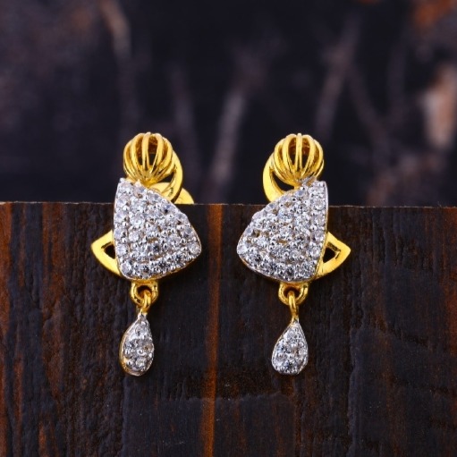 Buy quality 22 carat gold antiqe ladies diamond earrings RH-LE874 in ...