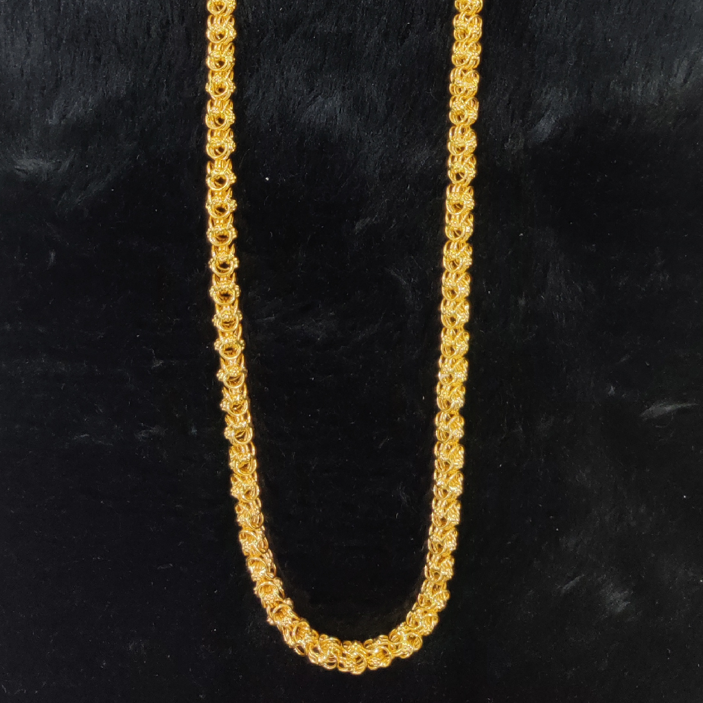 916 Gold Fancy Hollow Handmade Chain