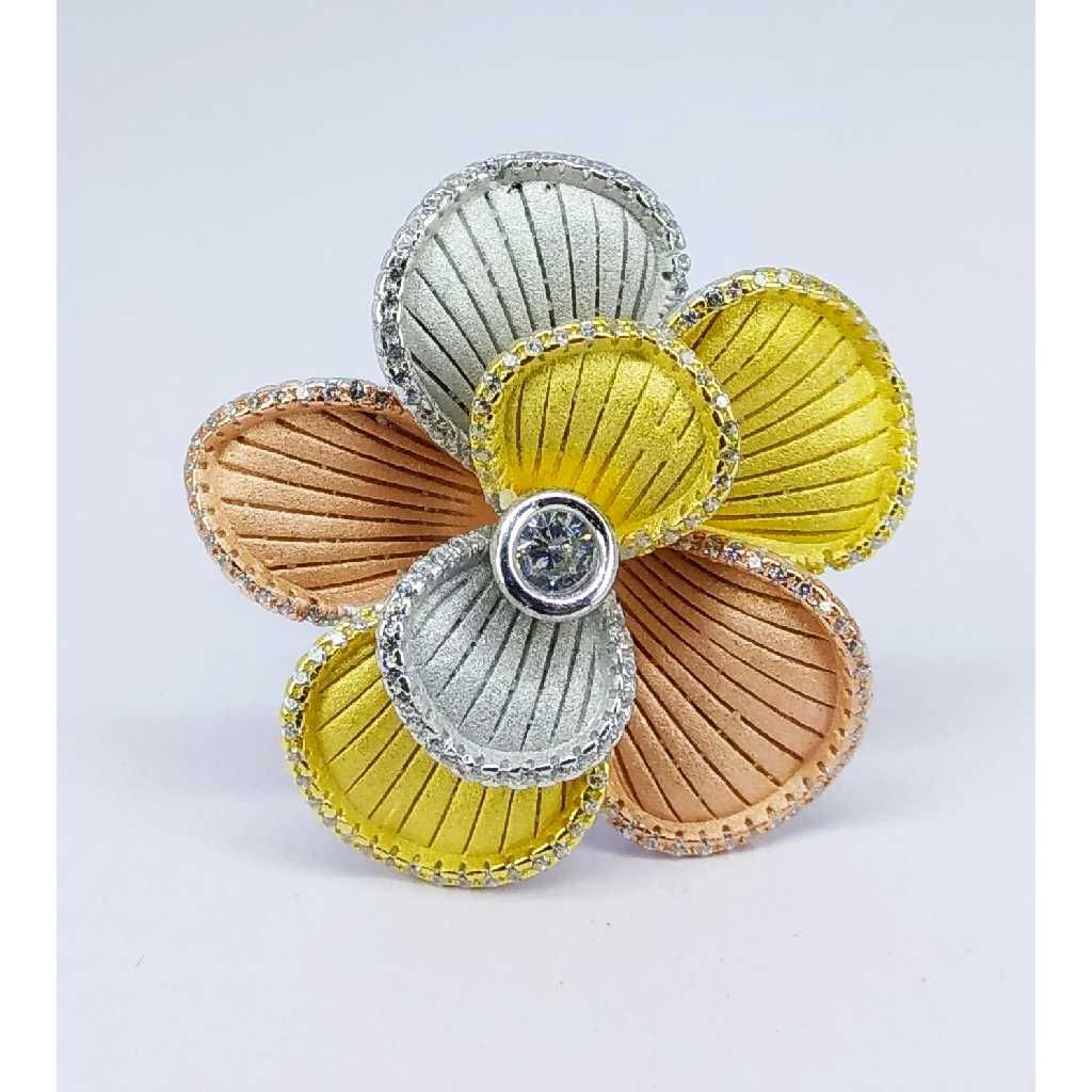 Tri colour 92.5 silver ring MG-R005