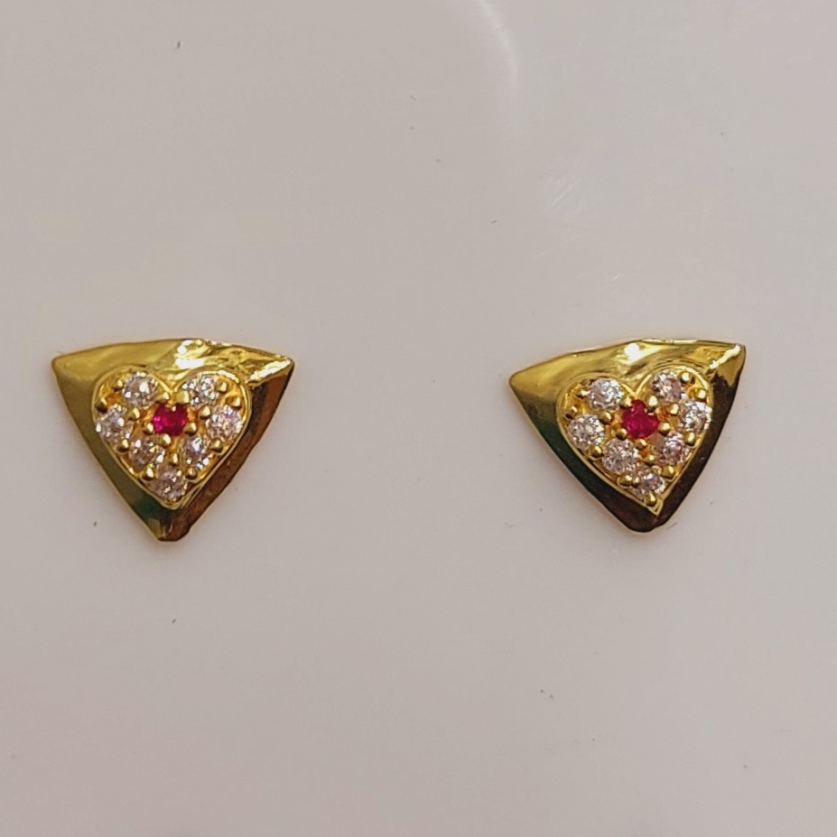 18k Gold Heart Design  earrings
