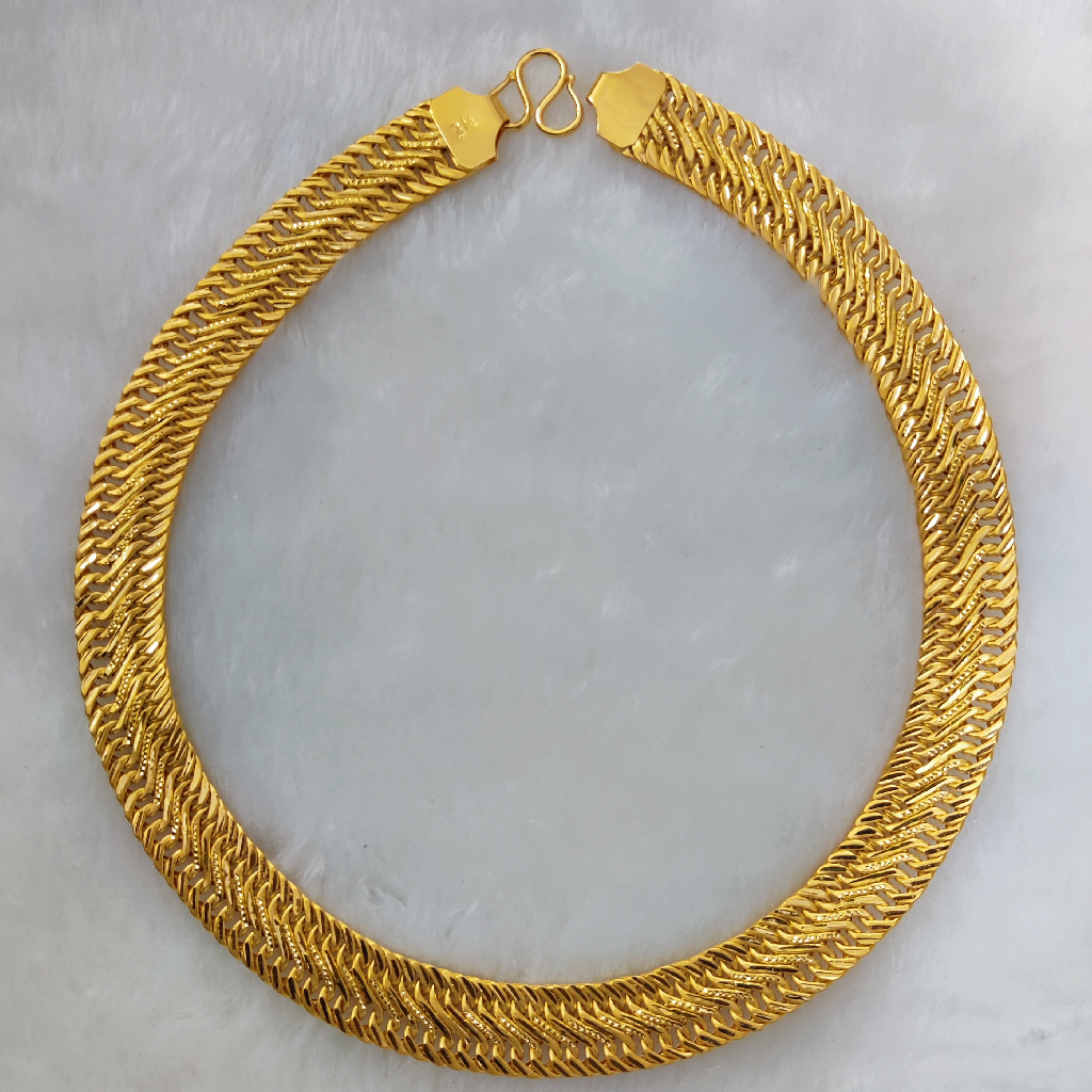 Buy quality 916 Gold Hollow Flet Athado Chain in Ahmedabad