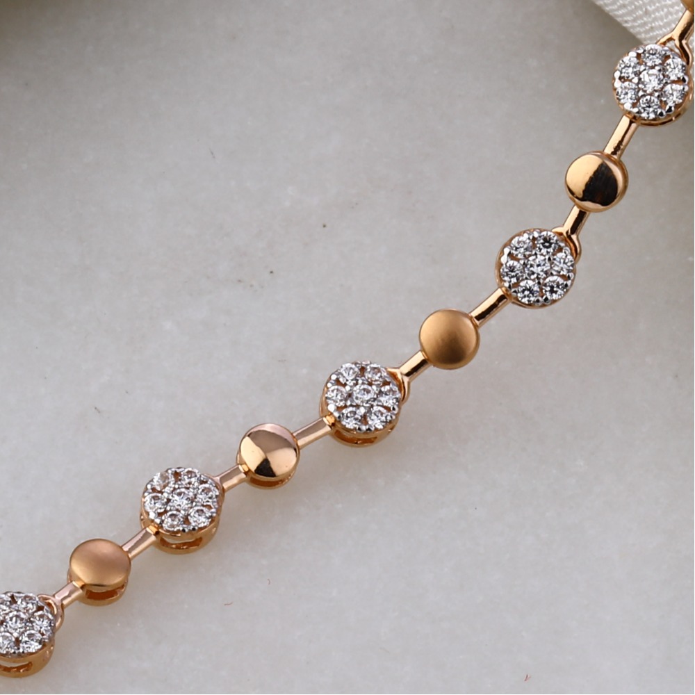 18KT Rose Gold CZ Gorgeous  Bracelet RLB52