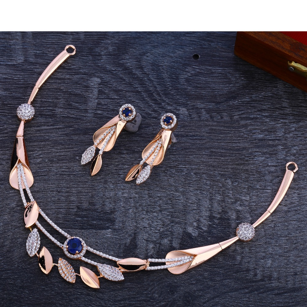 750 Rose Gold  Gorgeous Women's Necklace Set RN186