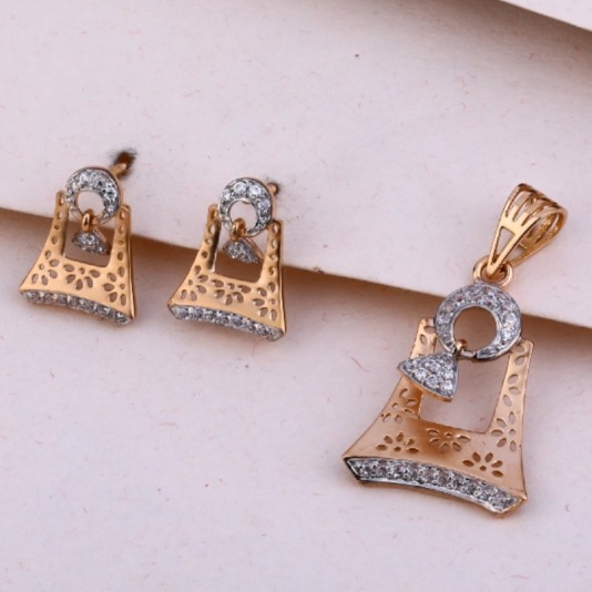 18 carat rose gold antique ladies pendants set RH-PS313