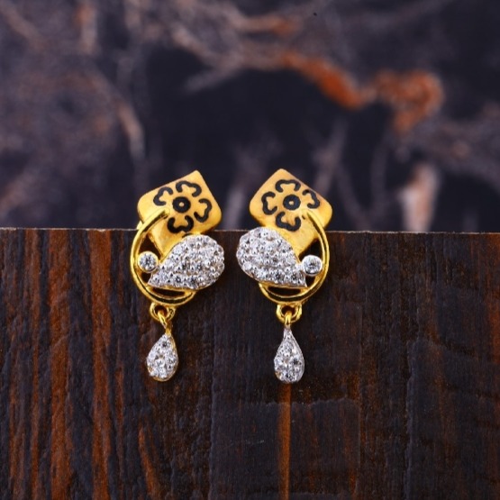 22 cara gold ladies earrings RH-LE450