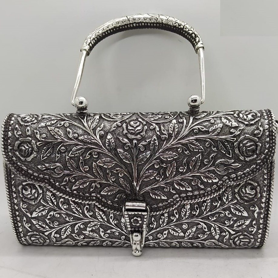 Buy quality 925 pure silver ladies purse with handle in fine