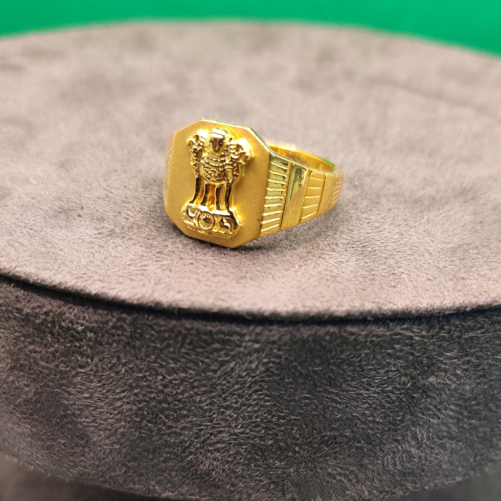 Showroom of 22k gold ashok stambh design ring for men | Jewelxy - 231567