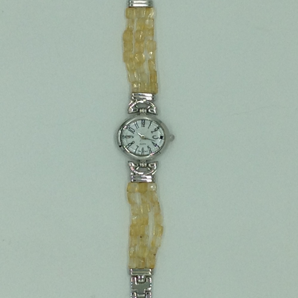 Natural citrine chips beeds 3 layers watch jbg0239