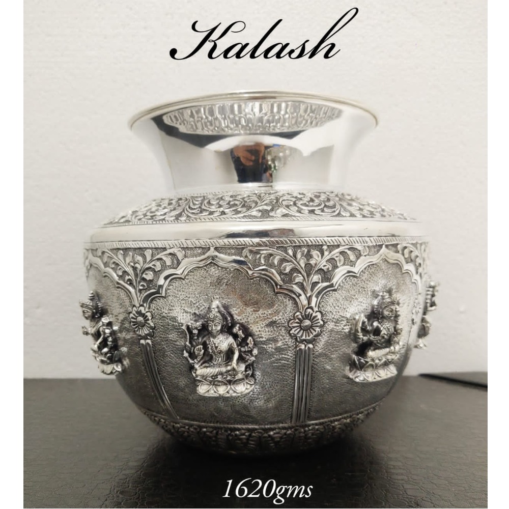 Pure Silver Antique Astalaxmi Kalash