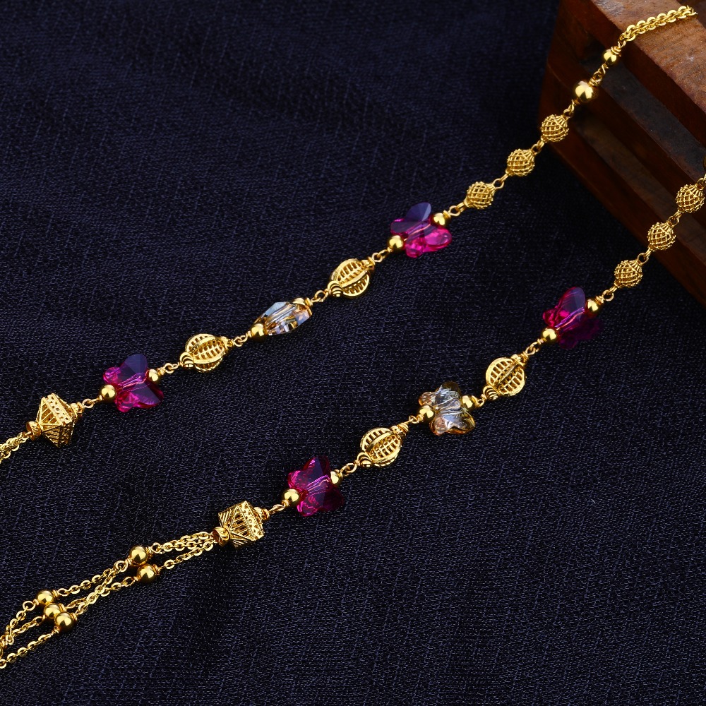 Ladies 22K Gold Designer Colouring Chain Mala- AC70