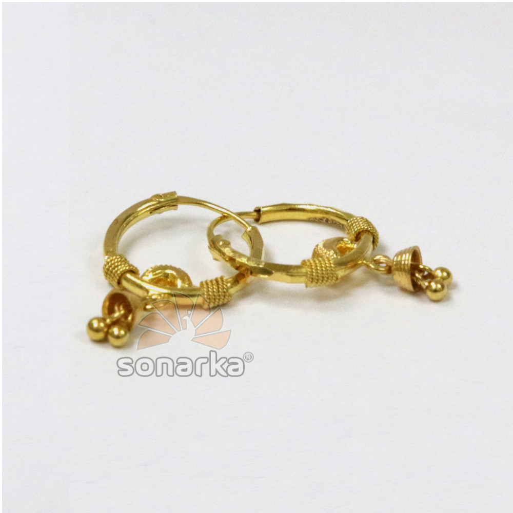 22kt gold ladies bali dull earrings by sonarka