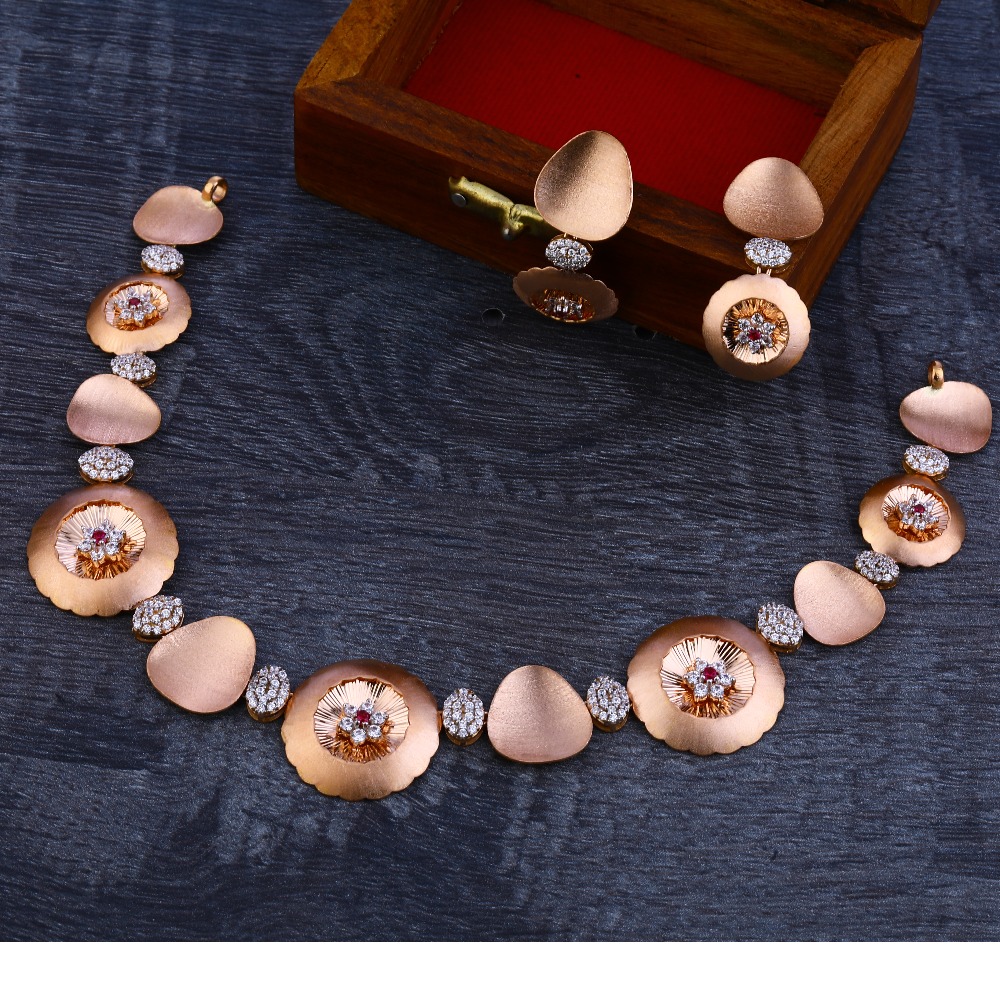 750 Designer Rose Gold  Necklace Set RN59