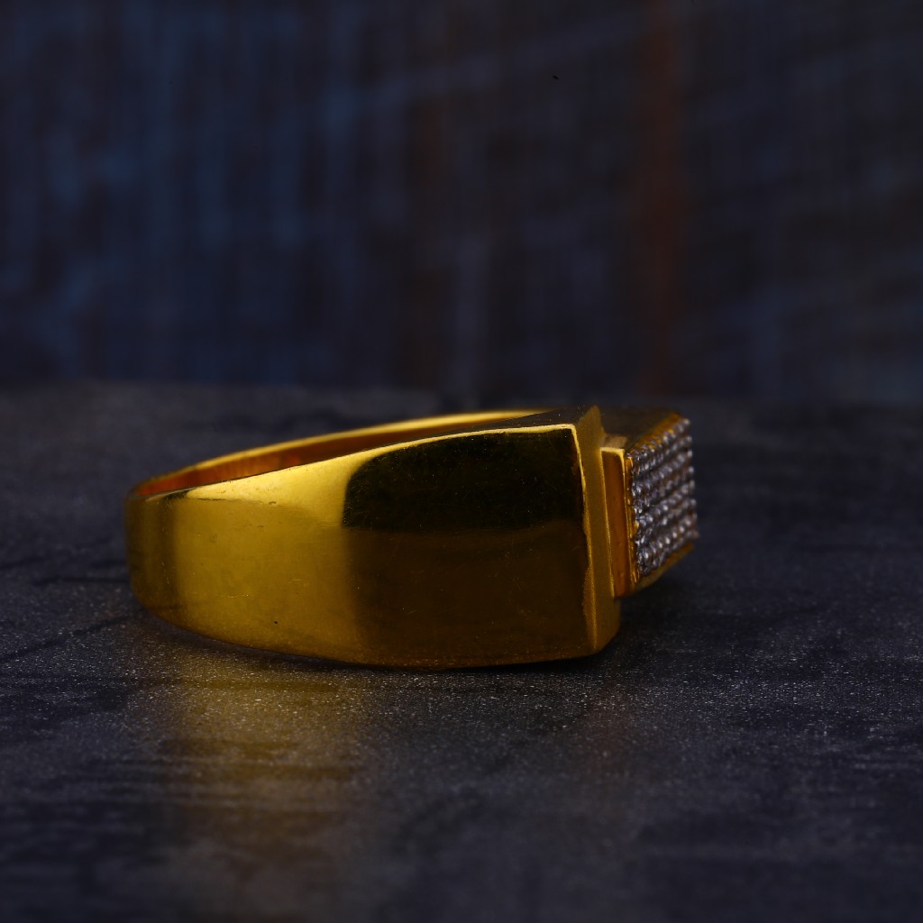 22KT Gold Classic Cz Hallmark Mens Ring MR530