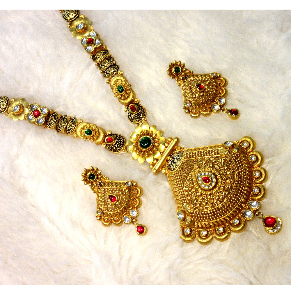 Buy quality Special designer gold hm916 jadtar necklace set in Ahmedabad