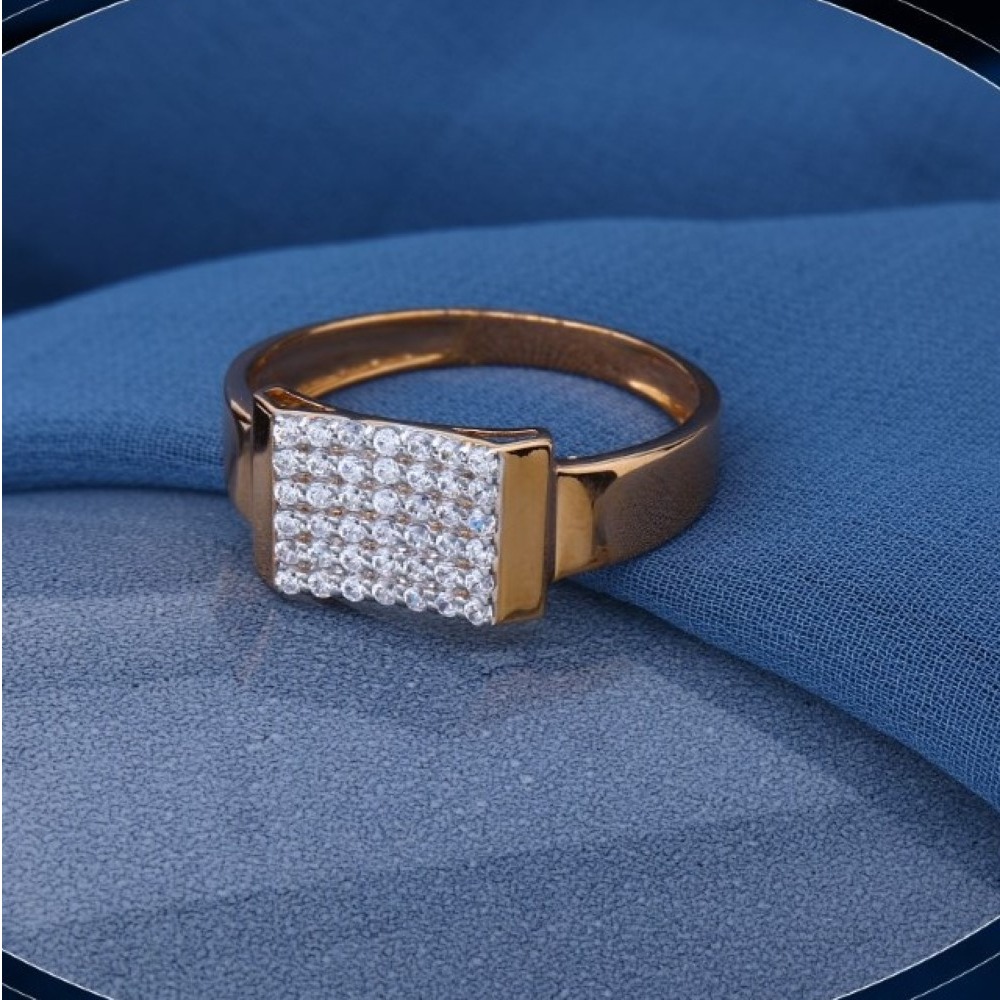 22k gold attractive cz ring for mens r18-2805