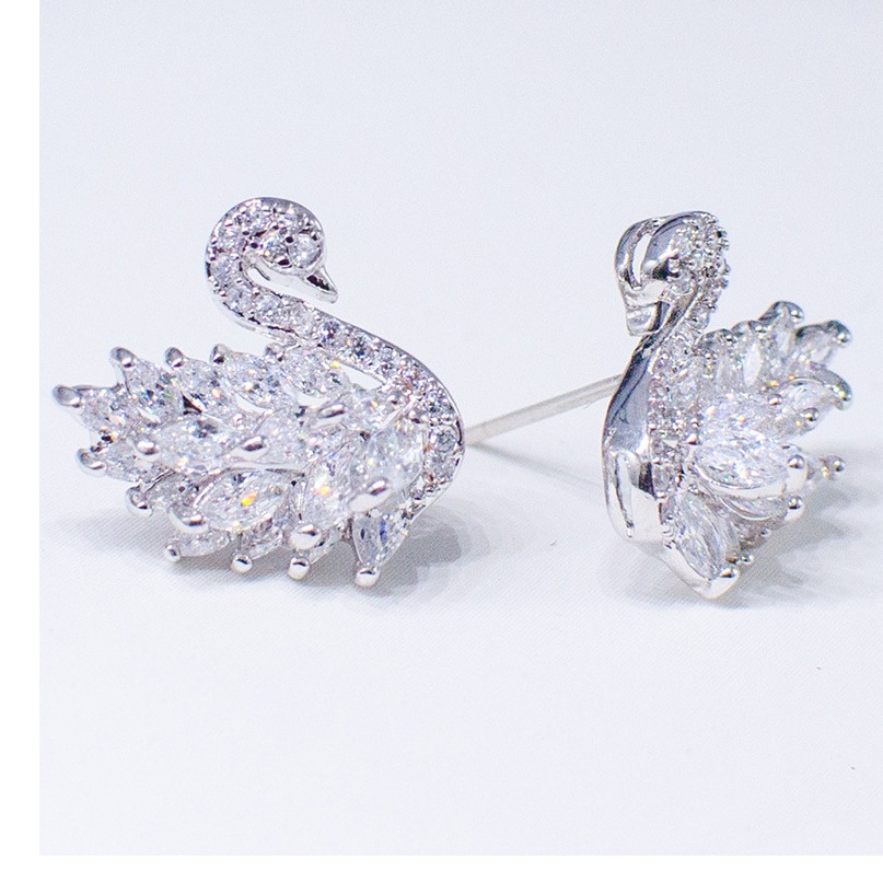 925 swarovski swan earrings