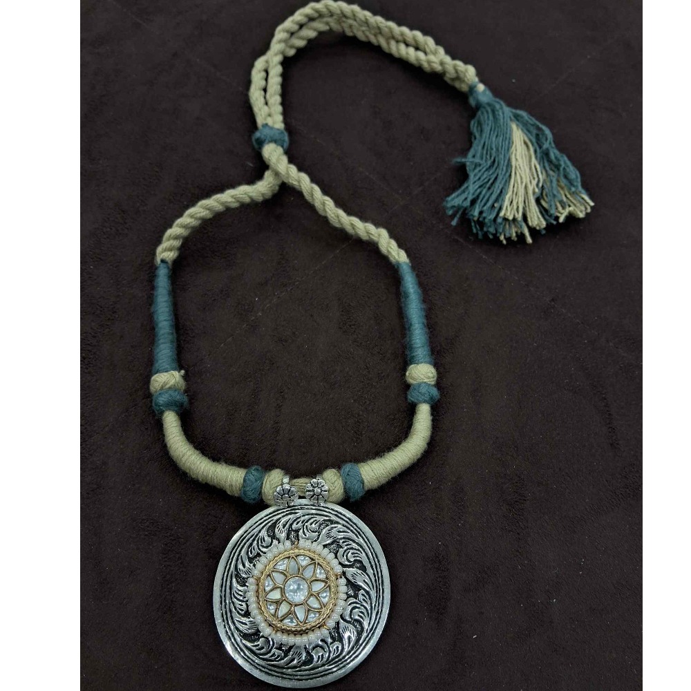 925 Sterling silver Tribal Chokar oxidized pendant set for Ladies