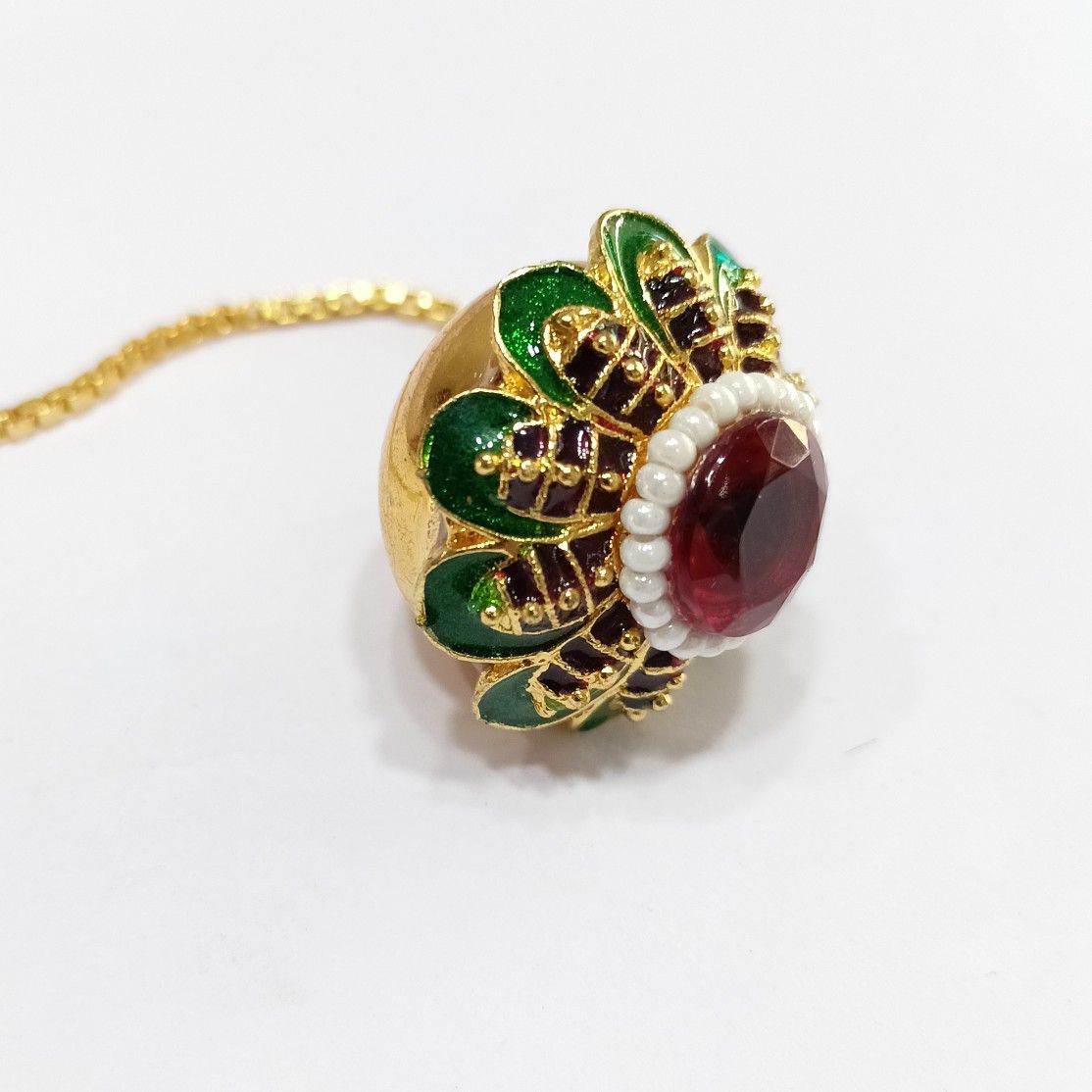 One gram gold single diamond with minakari bor