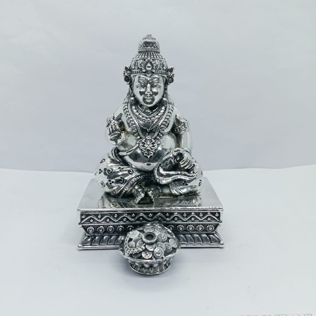 Buy quality Pure silver idol of Kuber ji in antique polish in New ...