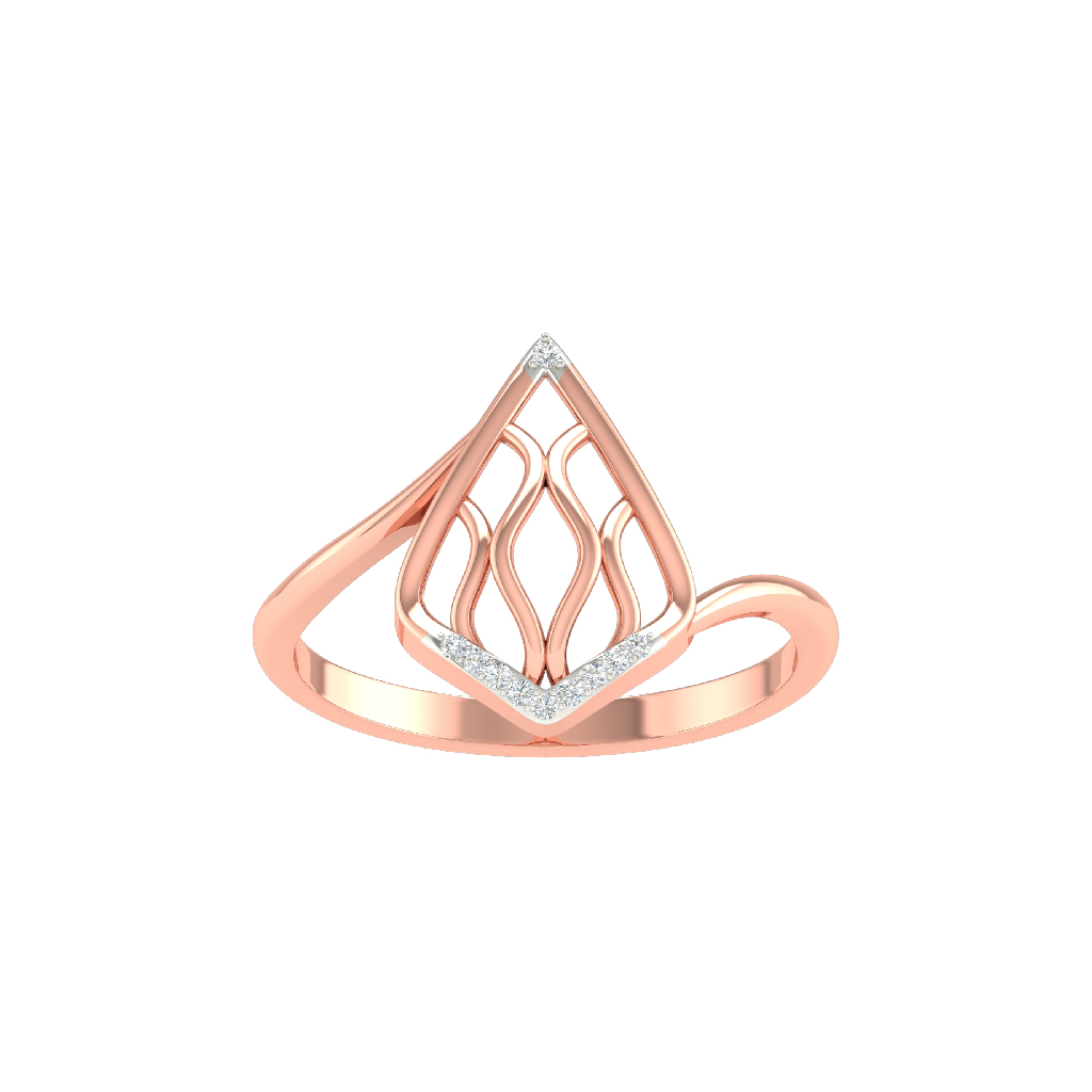 18k rose gold real diamond designer ring mga - sug0168