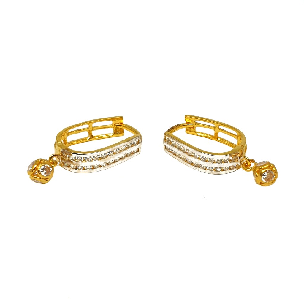 18K Gold Lining Diamond Earrings MGA - BLG0545