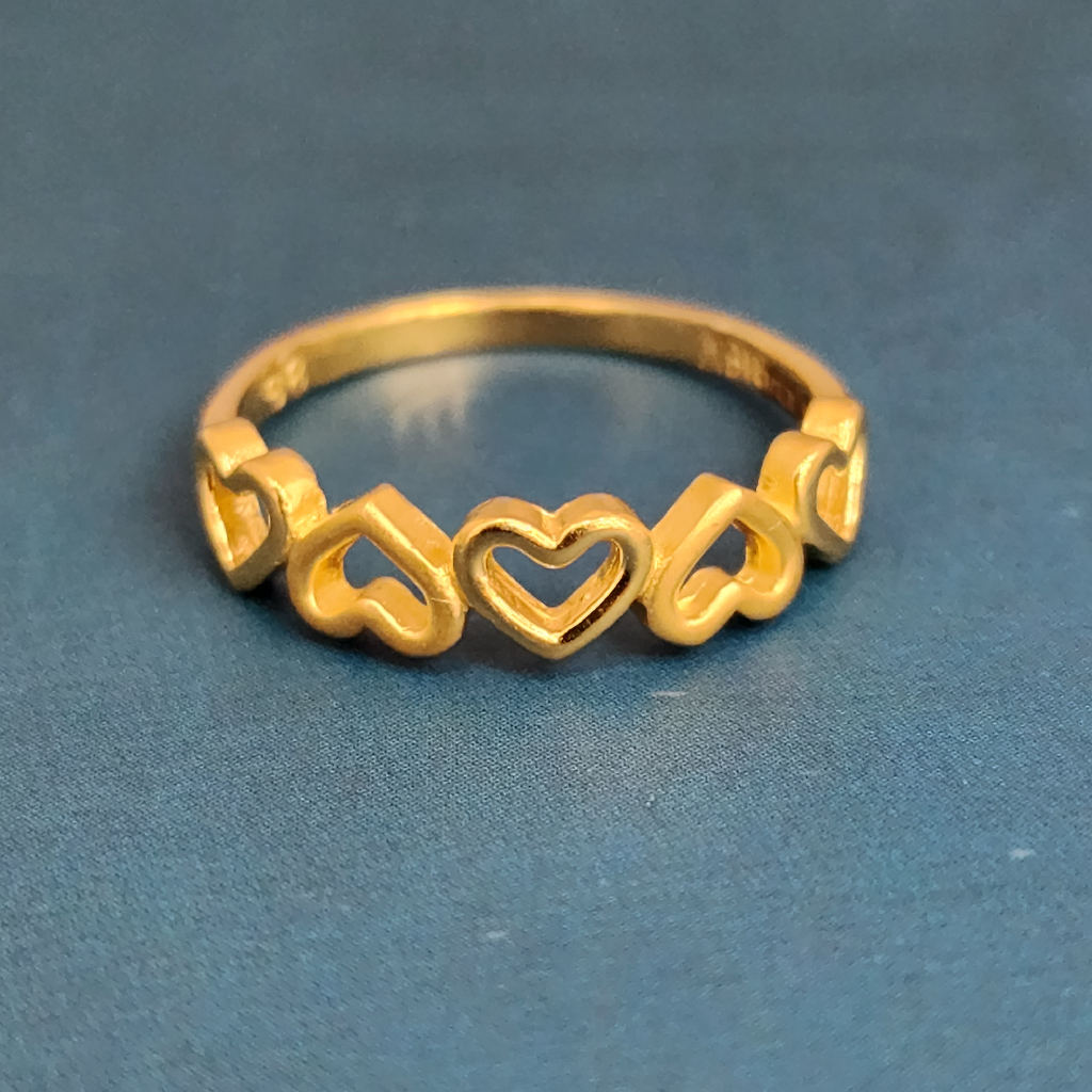 22k gold plain heart shape ladies ring