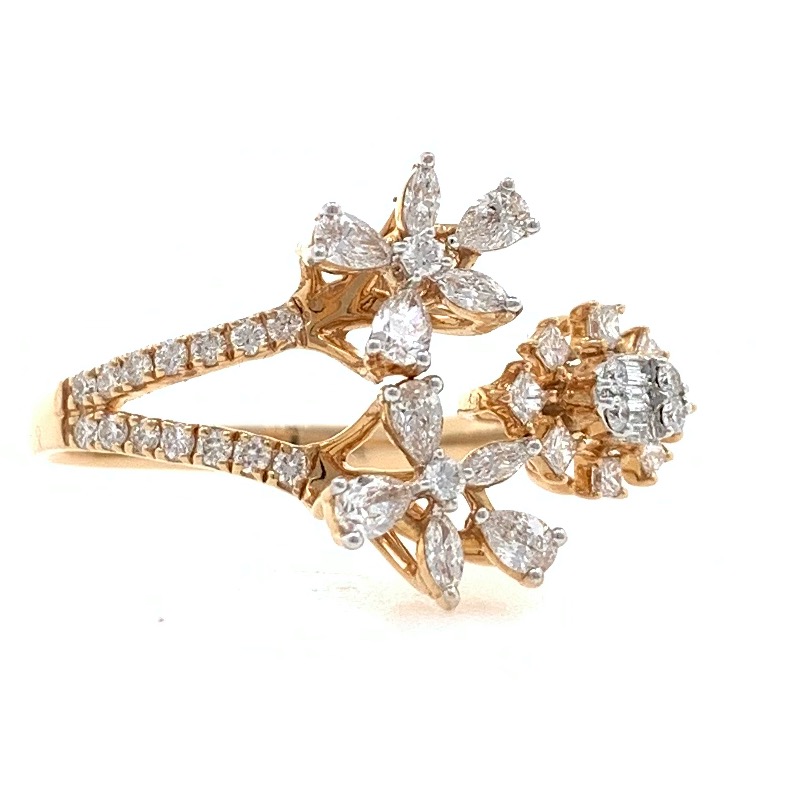 18kt / 750 rose gold wedding diamond ring for ladies 9lr2