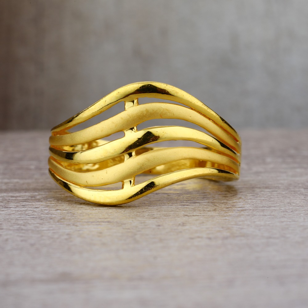 Ladies 916 Gold Plain Delicate Ring -LPR06