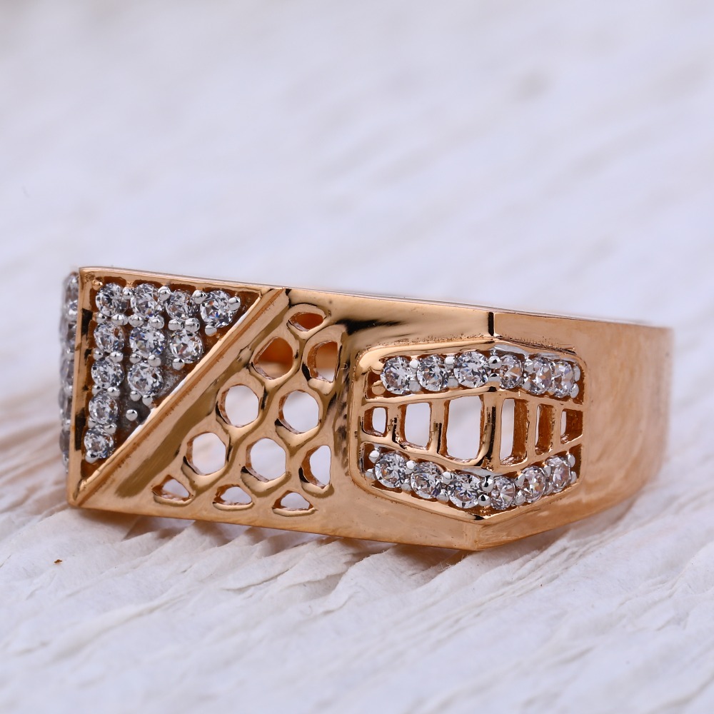 750 Rose Gold Designer Hallmark Men's Ring RMR69