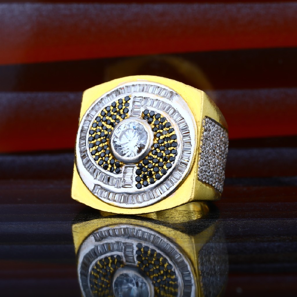 Mens 916 Gold Heavyweight Designer Ring-MHR49