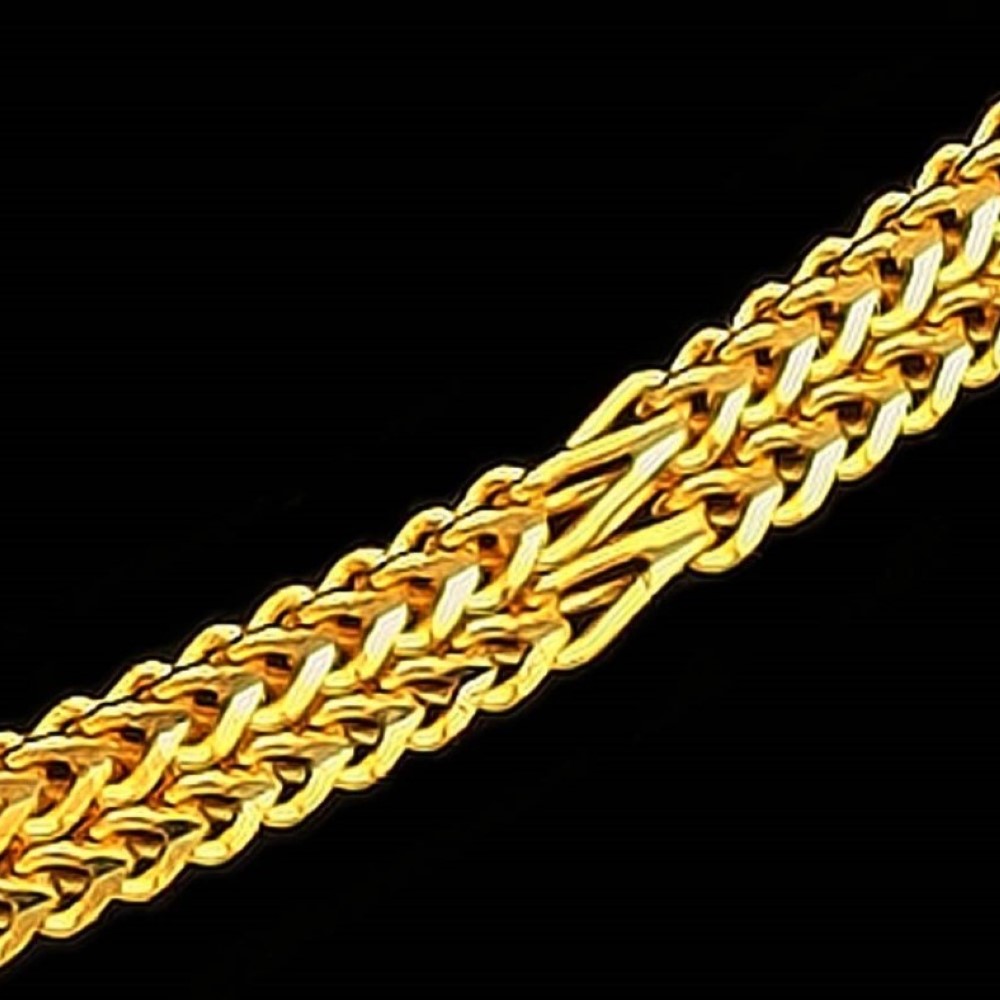 Showroom of 22kt real solid yellow gold hallmark curb cuban necklace
