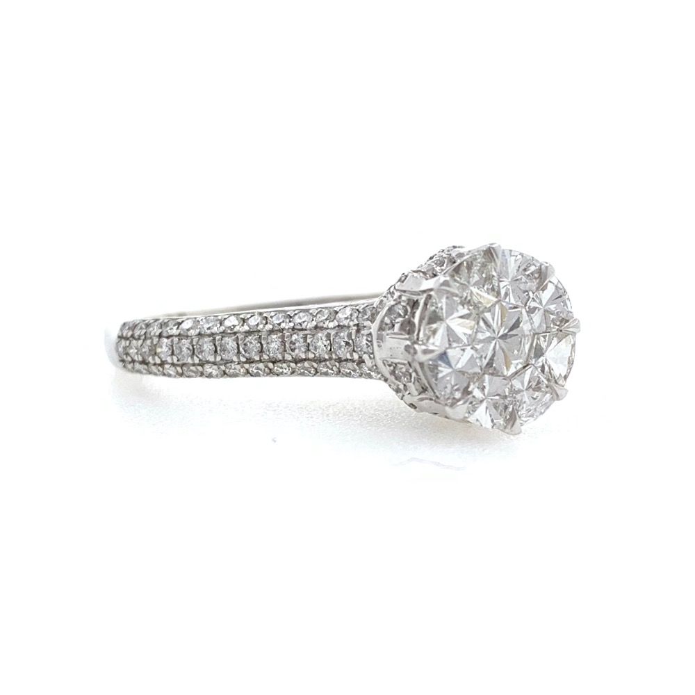 18kt / 750 white gold engagement diamond ring for ladies 9lr270