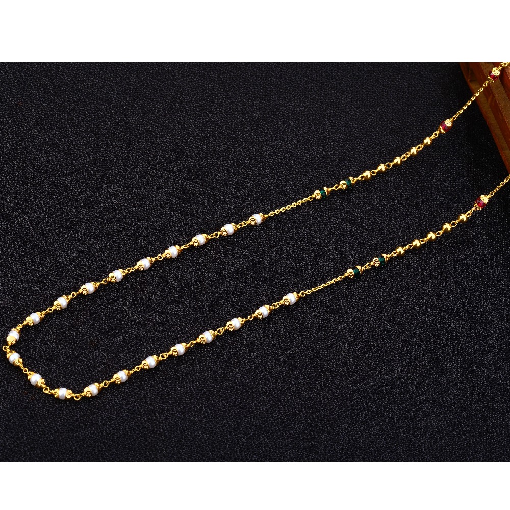 916 Gold Stylish Antique Chain Mala AC144